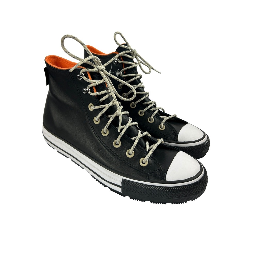 Converse Chuck Taylor All Star Black Leather High Top Sneakers Minimalist 11